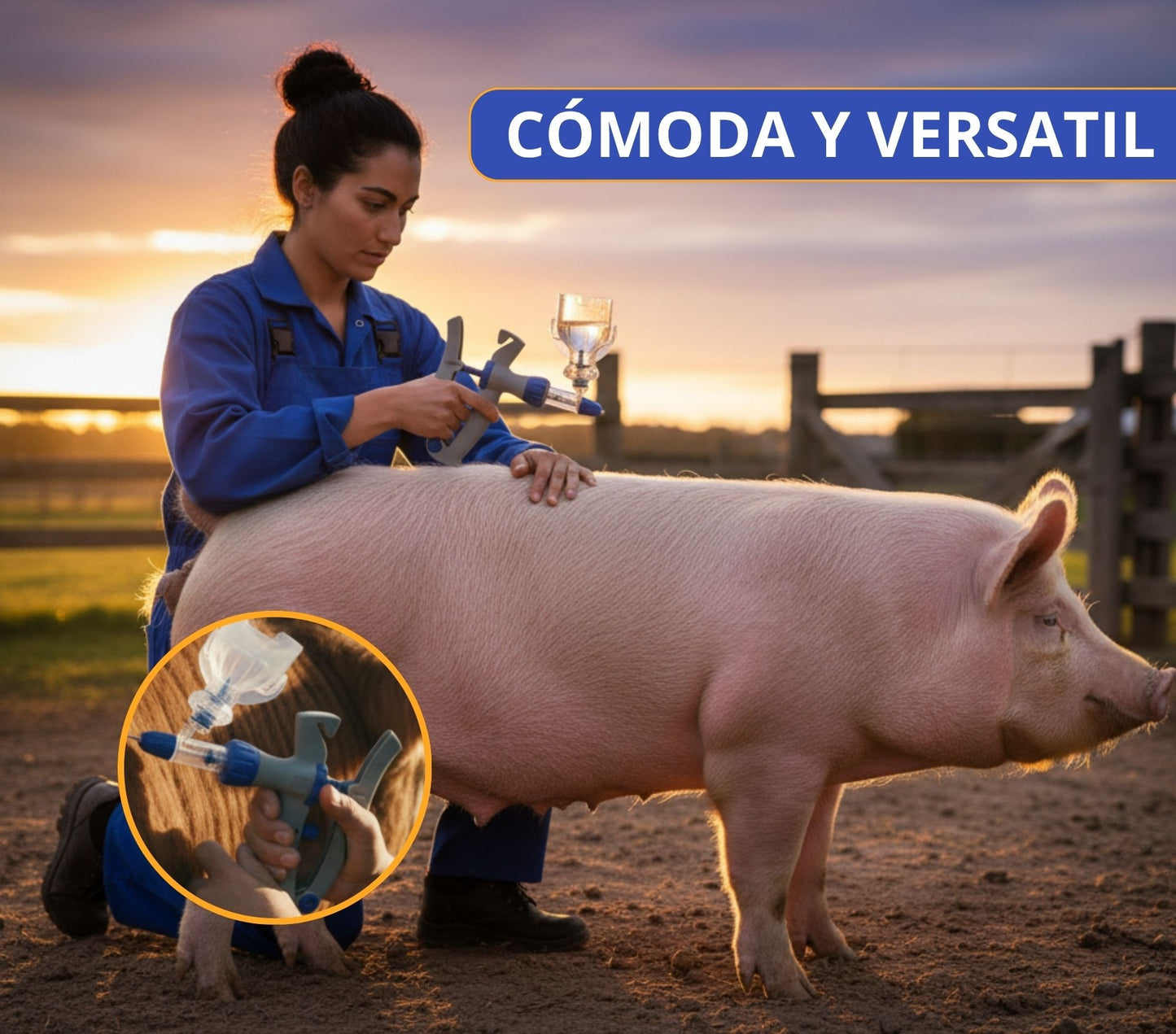 Jeringa veterinaria automática recargable